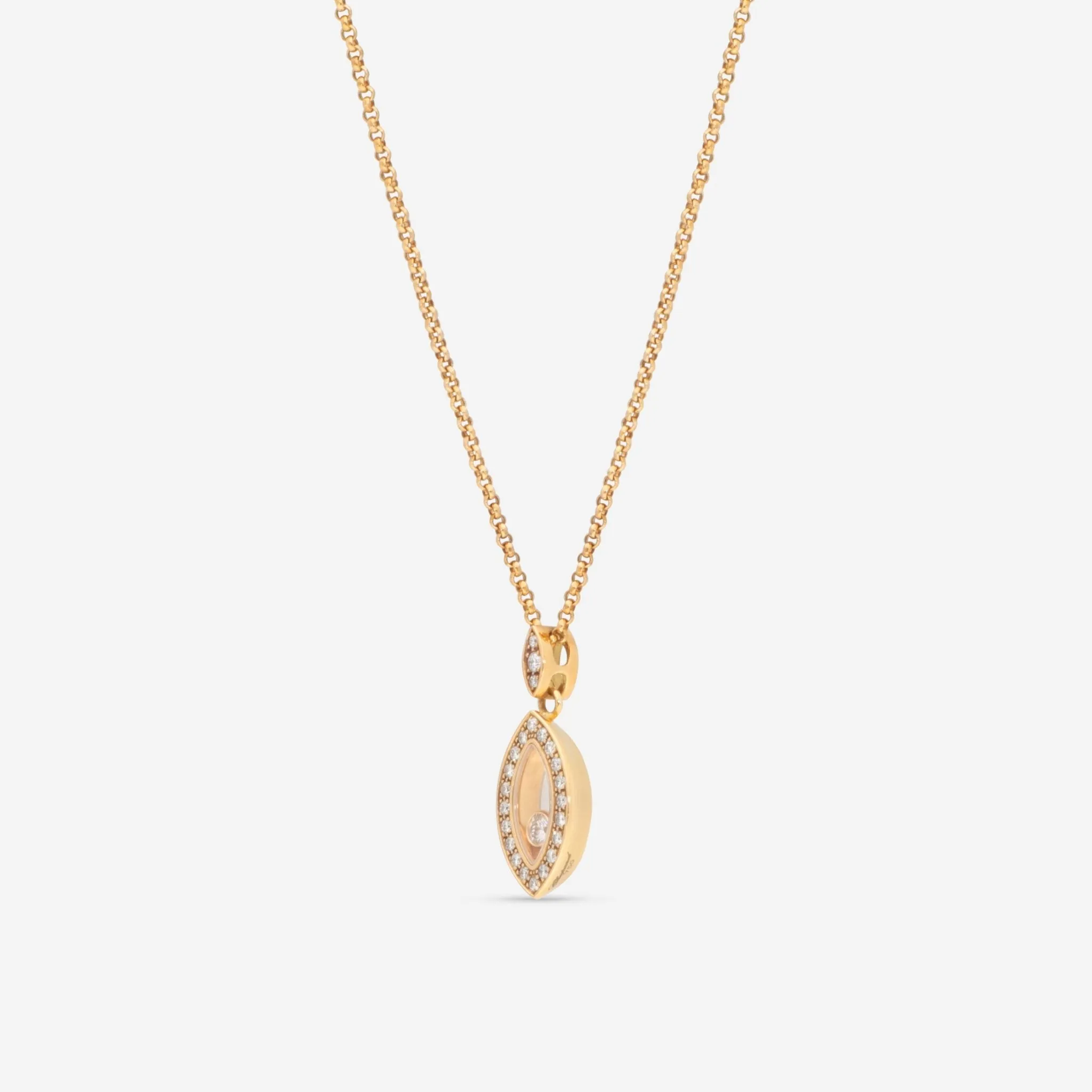 Chopard Happy Diamonds 18K Yellow Gold Diamond Pendant Necklace 795256-0001