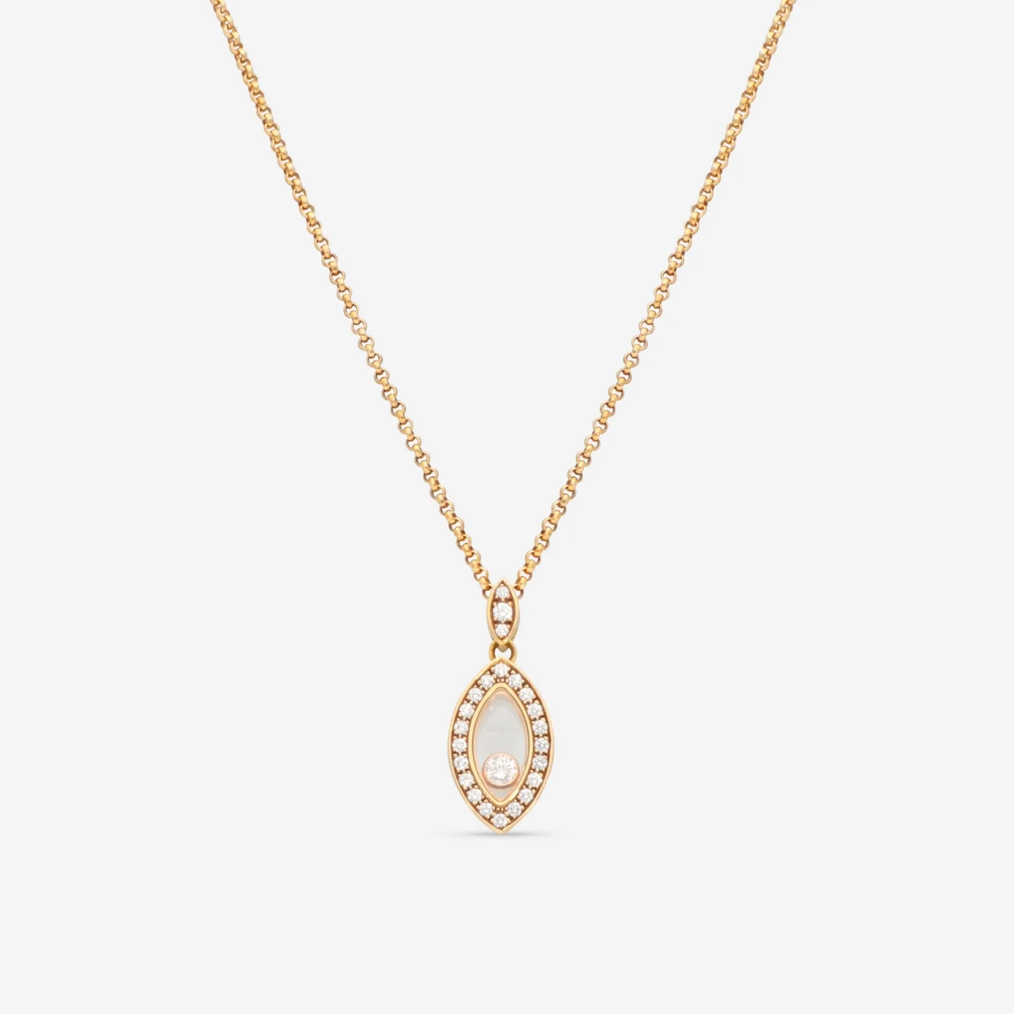 Chopard Happy Diamonds 18K Yellow Gold Diamond Pendant Necklace 795256-0001