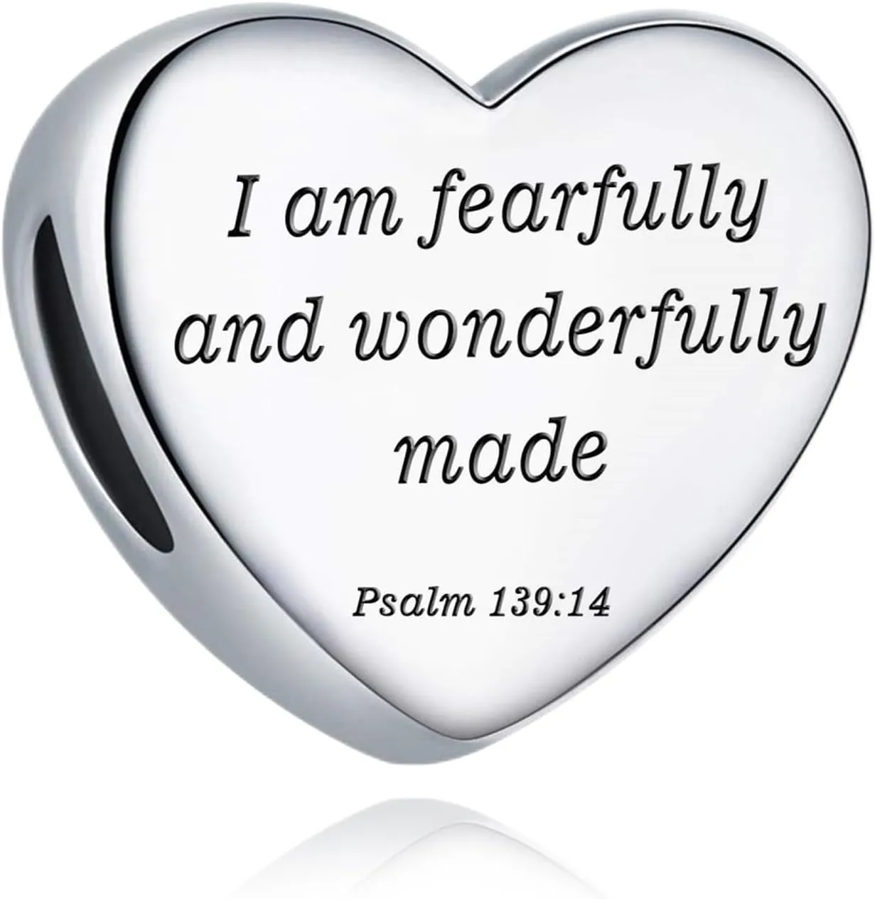 Christian Bible Verse Heart Charm for Bracelet Charm Prayer Faith Religious Jewelry Gifts for Women