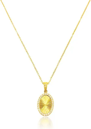 Christmas Gifts for Women，Women's Pendant Necklace, 18K Gold Diamond Necklace，Women's Simple Gold Necklace, Gold Fashion Gift，Gold Round Necklace, Gold Oval Necklace