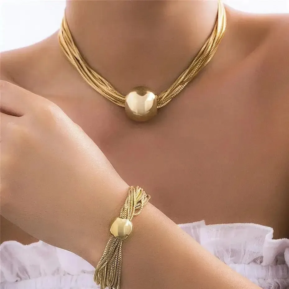 Chromatic Links Necklace & Bracelet Set