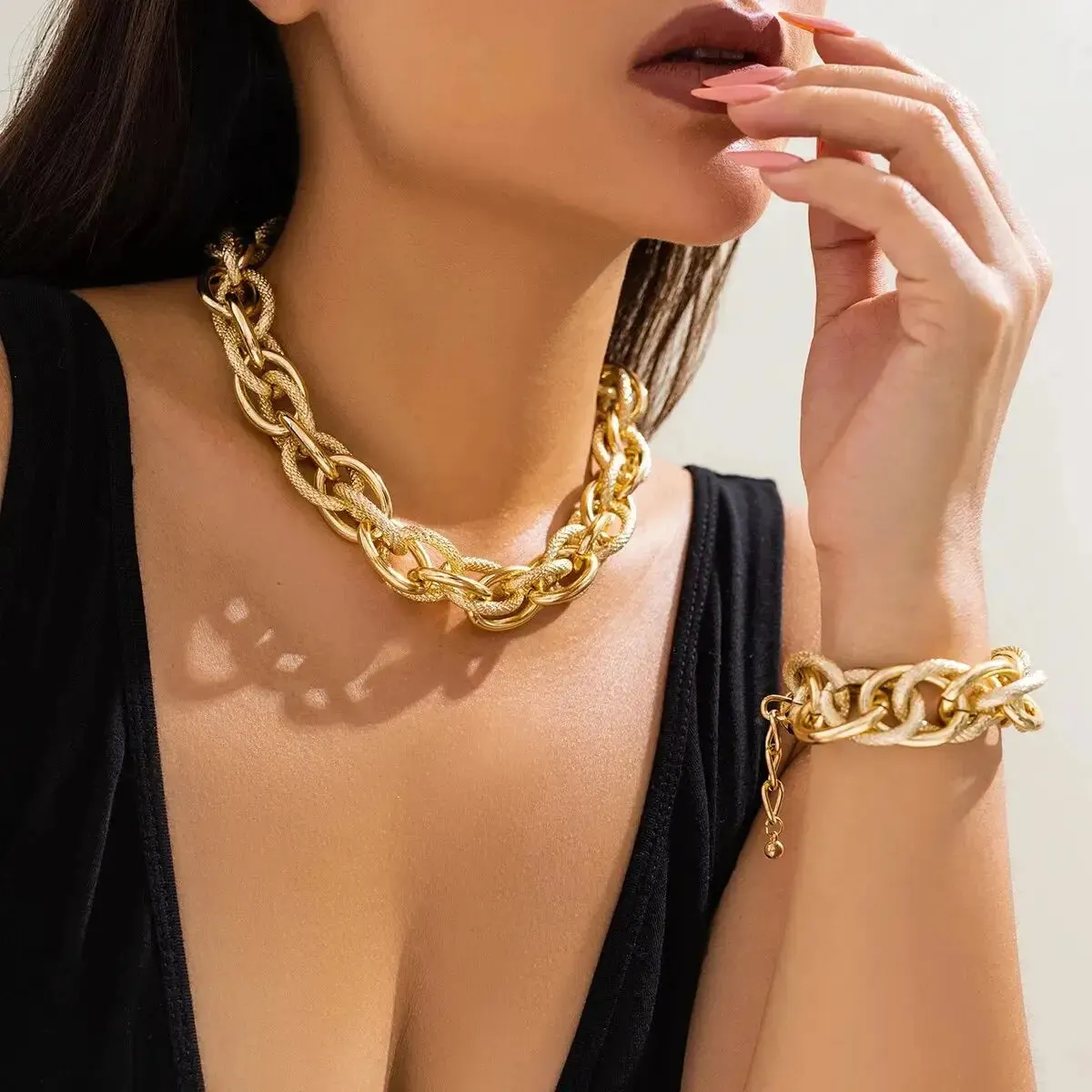 Chromatic Links Necklace & Bracelet Set