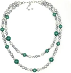Chunky and Chic Rhinestone Faux Pearl Statement Twist Choker Necklace for Women with Colorful Handcrafted Elegence in Zinc Alloy Chain