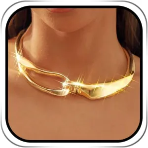 Chunky Choker Necklace Gold Thick Statement Chain Necklaces for Women