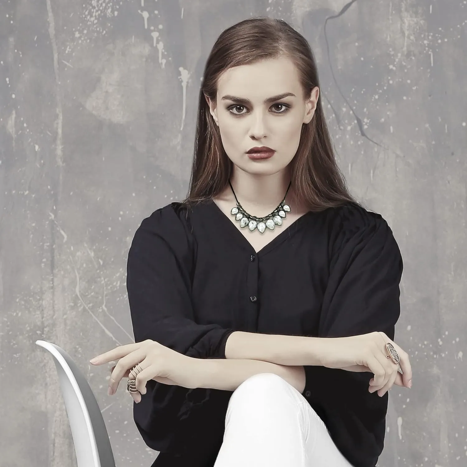 Chunky Collar Necklaces for Women Fashion Geometric Choker Jewelry