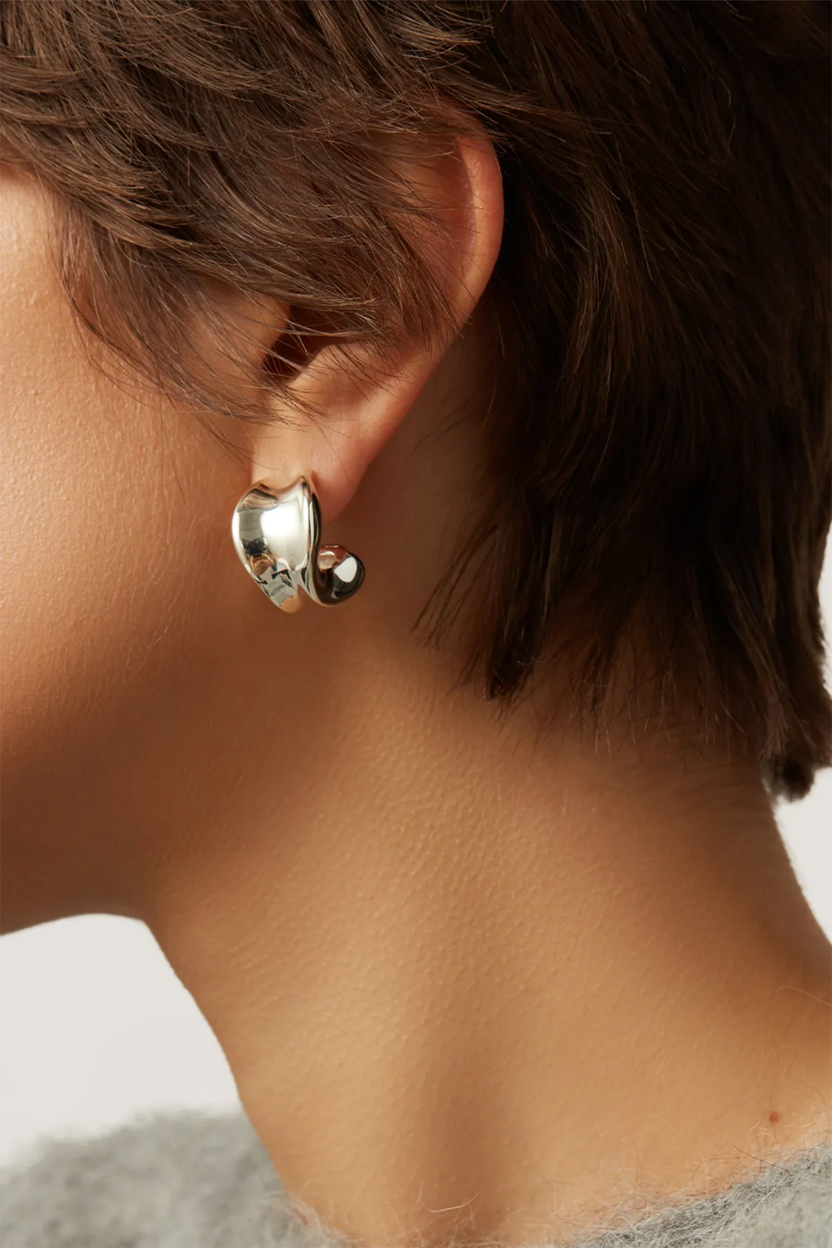 Chunky Dune Hoops, Silver