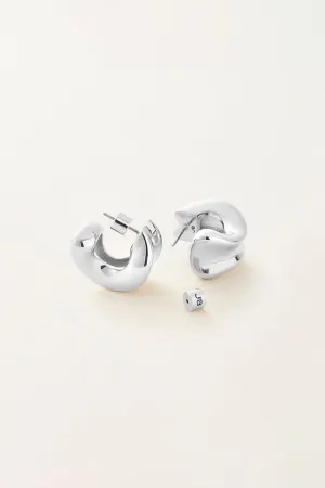 Chunky Dune Hoops, Silver