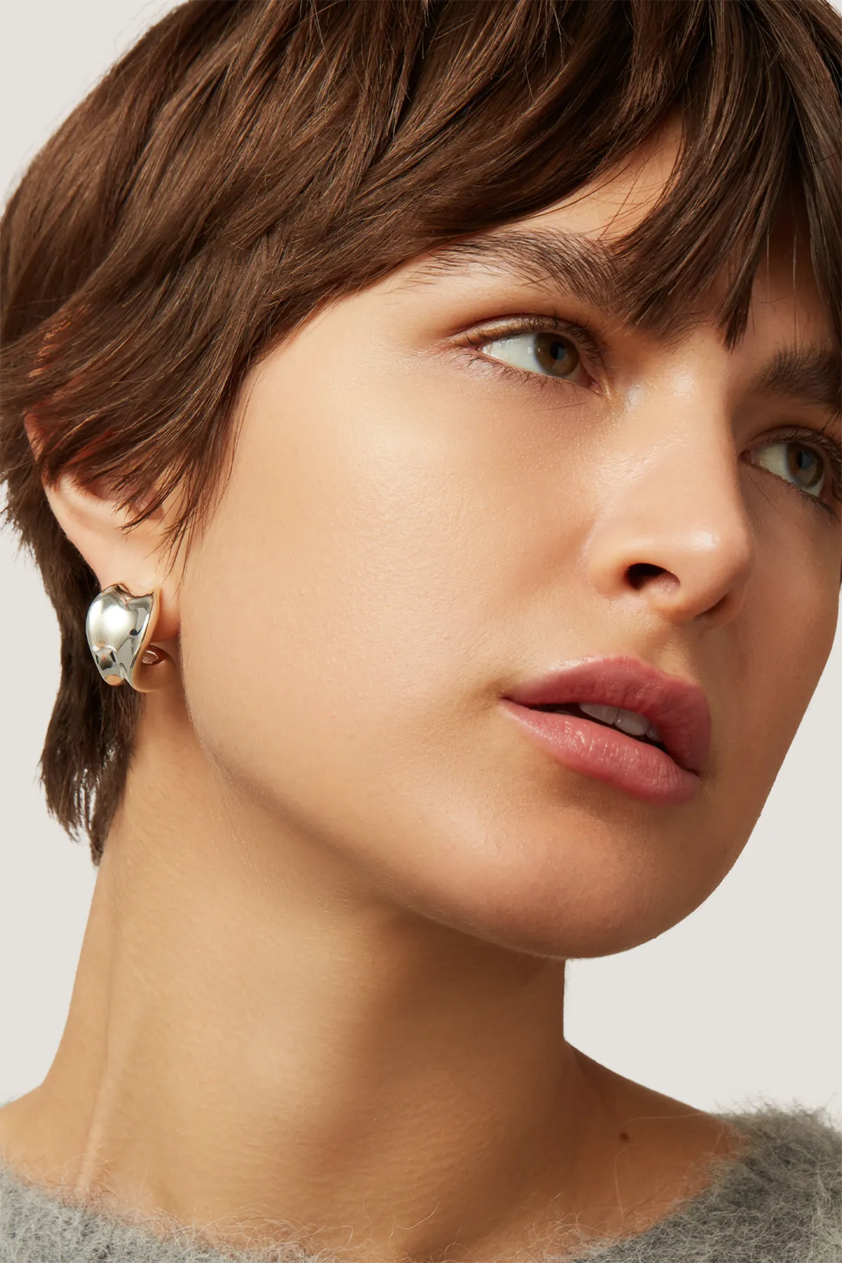 Chunky Dune Hoops, Silver