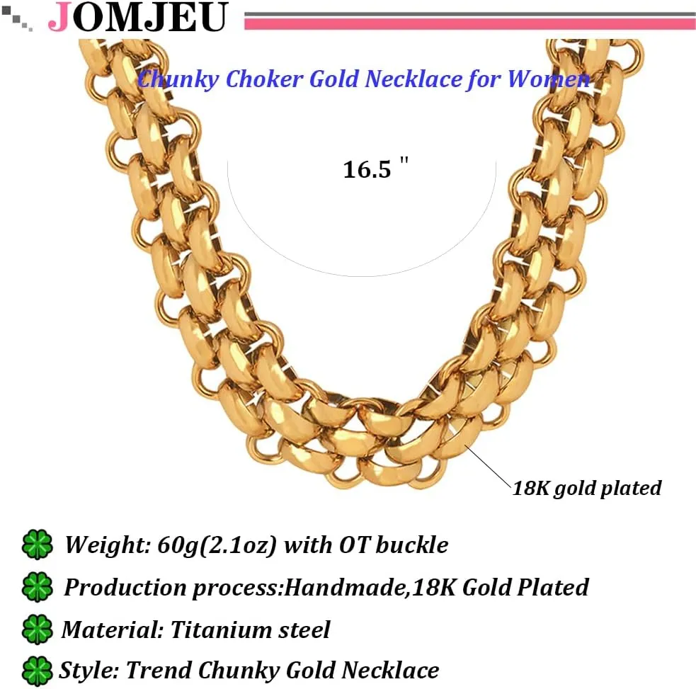 Chunky Gold Necklace for Women - Cross Necklace, Heart Necklace, Evil Eye Necklace, Gold Starfish Necklace 18K Gold Plated Necklaces Jewelry Gifts for Women