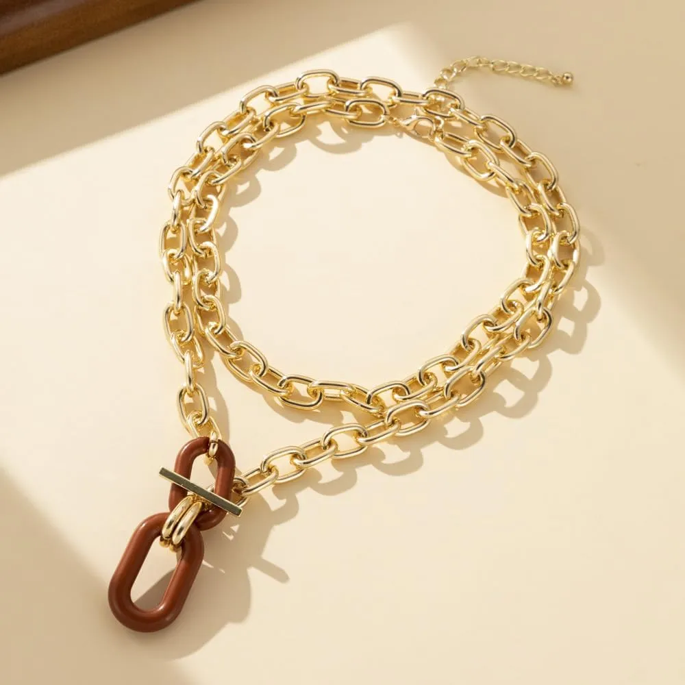 Chunky Gold Necklace for Women Layered Necklaces Silver Statement Necklace for Women Chain Choker Necklace Trendy Statement Jewelry