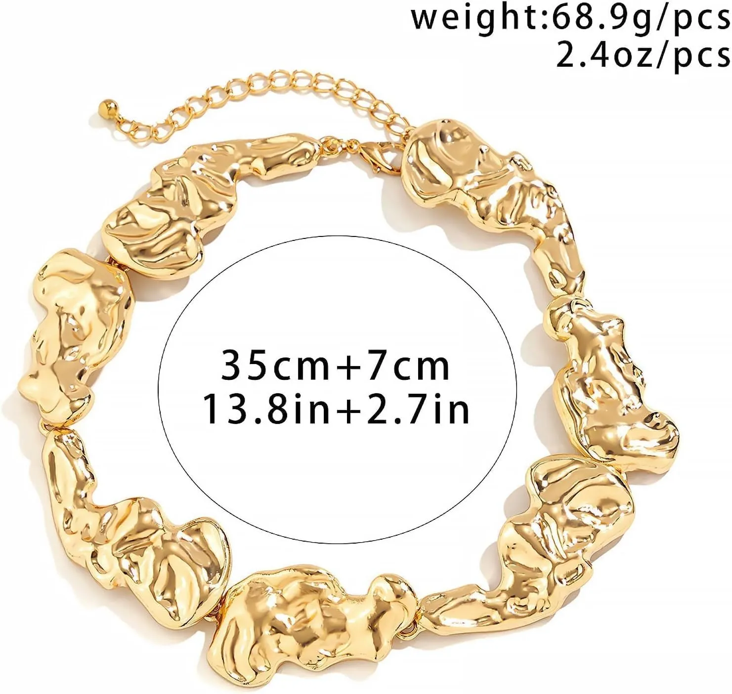 Chunky Gold Necklace Statement Necklace for Women Dainty Gold Choker Necklaces Exaggerated Ethnic Big Statement Jewelry