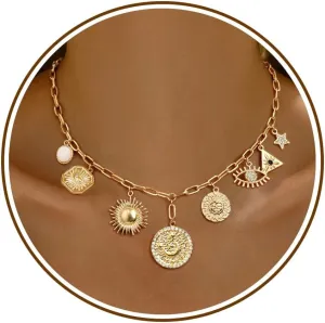 Chunky Gold Necklace Teen Girl Gifts Trendy Stuff Choker Necklace for Woman with Heart Birthday Gifts for Her Gold Necklace for Women Non Tarnish Mothers Day Gifts for Mom