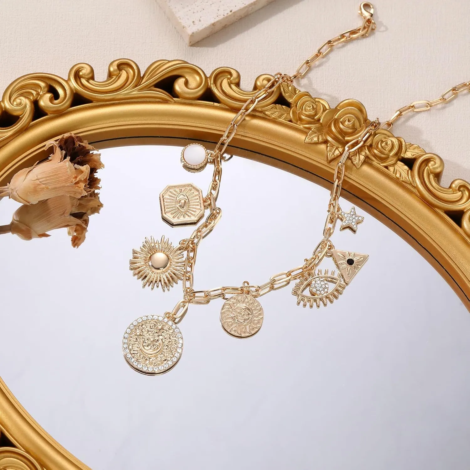 Chunky Gold Necklace Teen Girl Gifts Trendy Stuff Choker Necklace for Woman with Heart Birthday Gifts for Her Gold Necklace for Women Non Tarnish Mothers Day Gifts for Mom