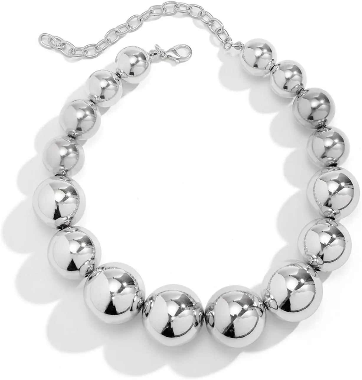 Chunky Gold Necklaces for Women Big Pearl Choker Necklace Silver Heart Necklace Y2k Necklace Statement Necklace Pearl Necklaces for Women Trendy Jewelry Gift