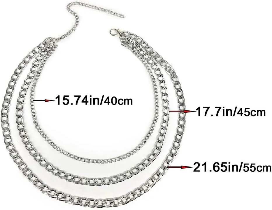 Chunky Necklaces for women Punk Chain Silver Statement Collar Necklace