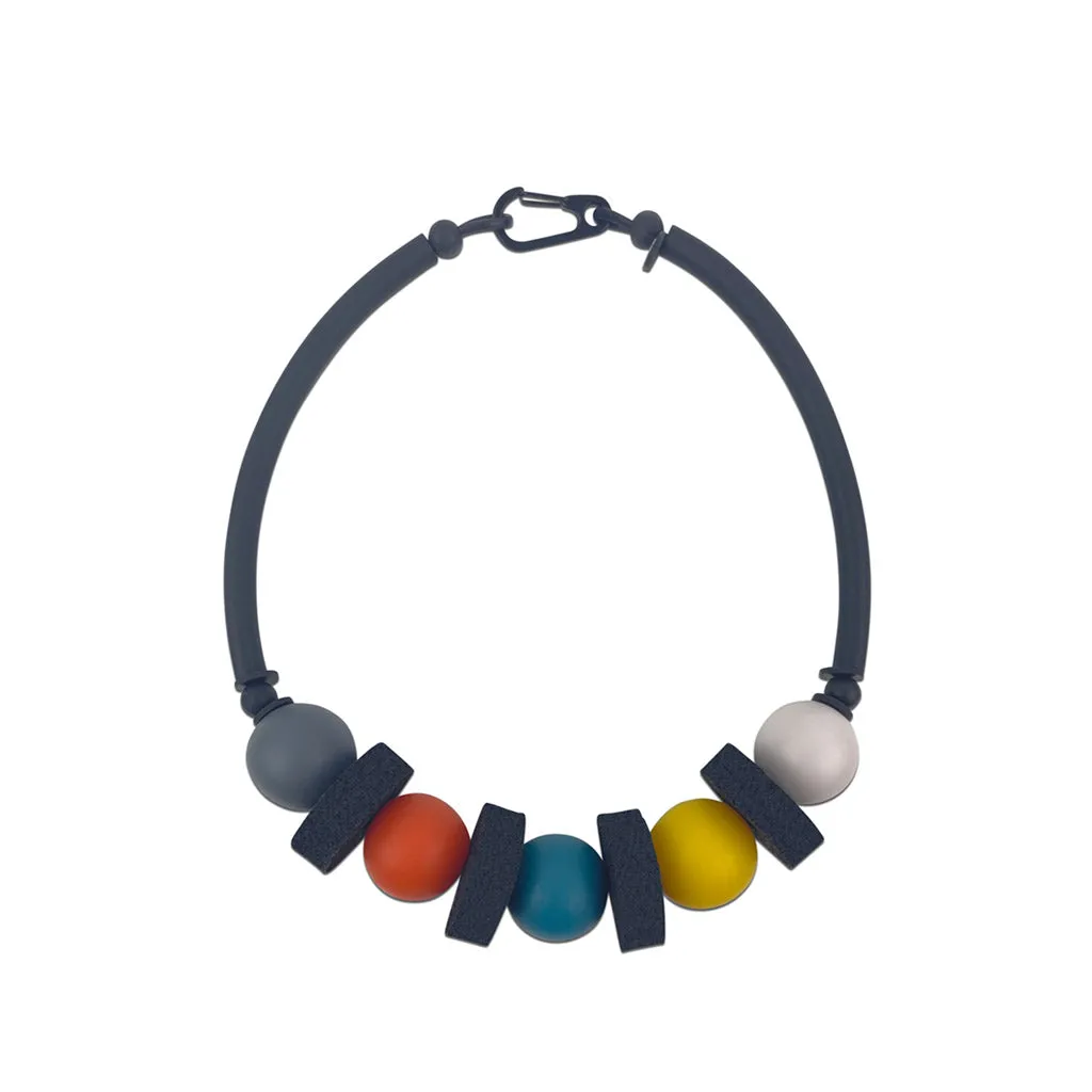 chunky resin and rubber necklace