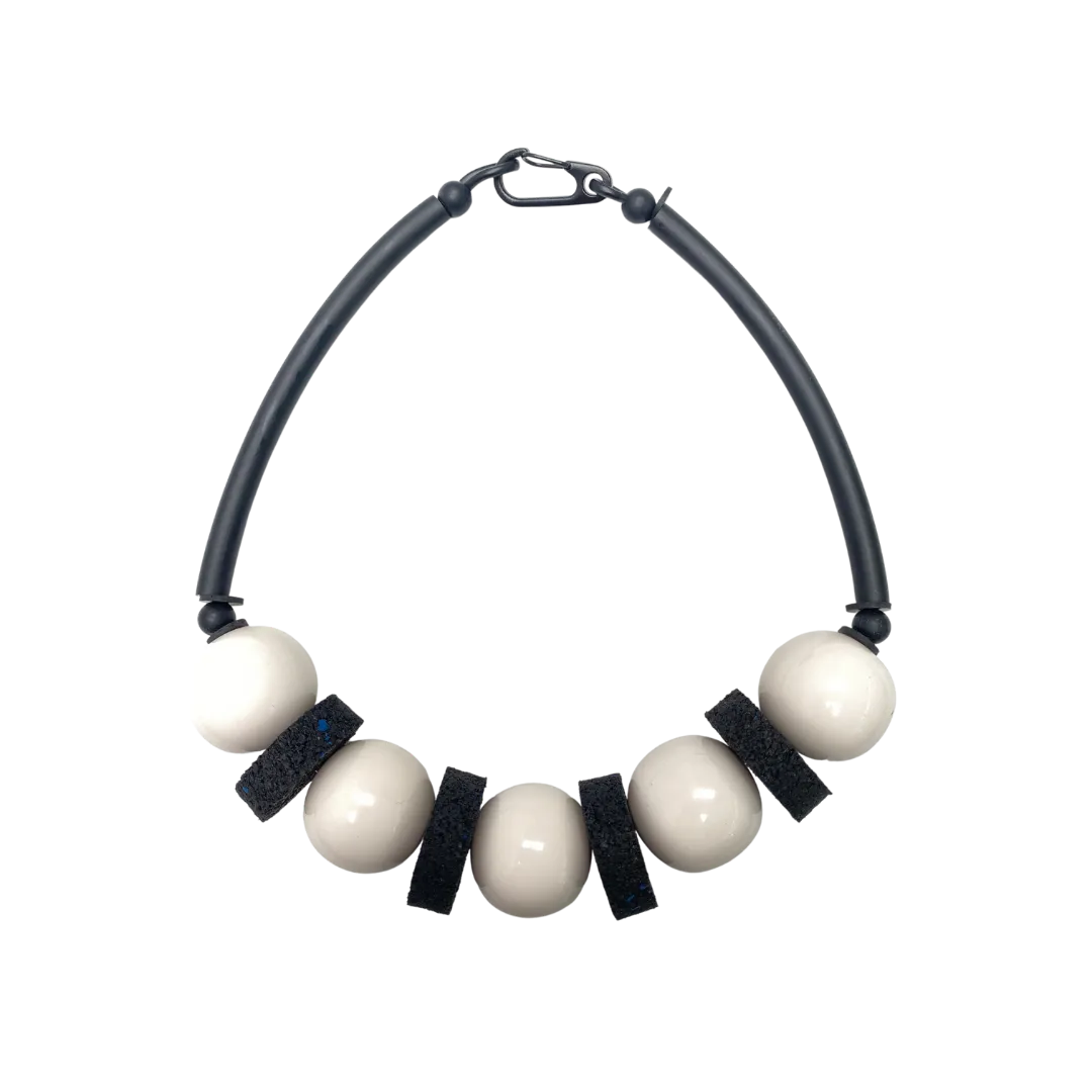 chunky resin and rubber necklace