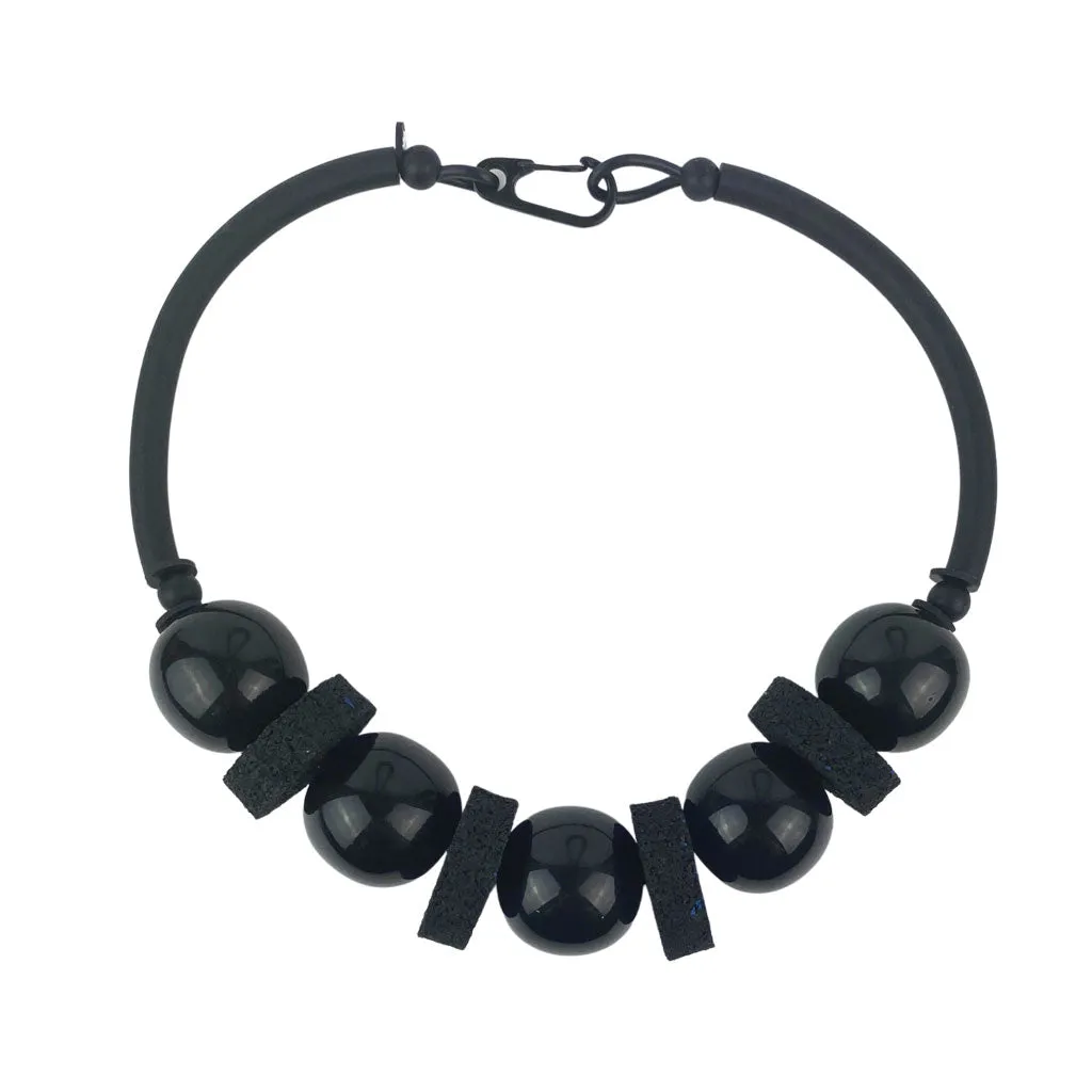 chunky resin and rubber necklace