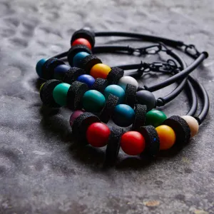 chunky resin and rubber necklace