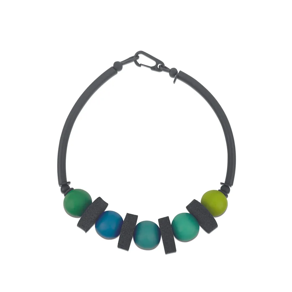 chunky resin and rubber necklace