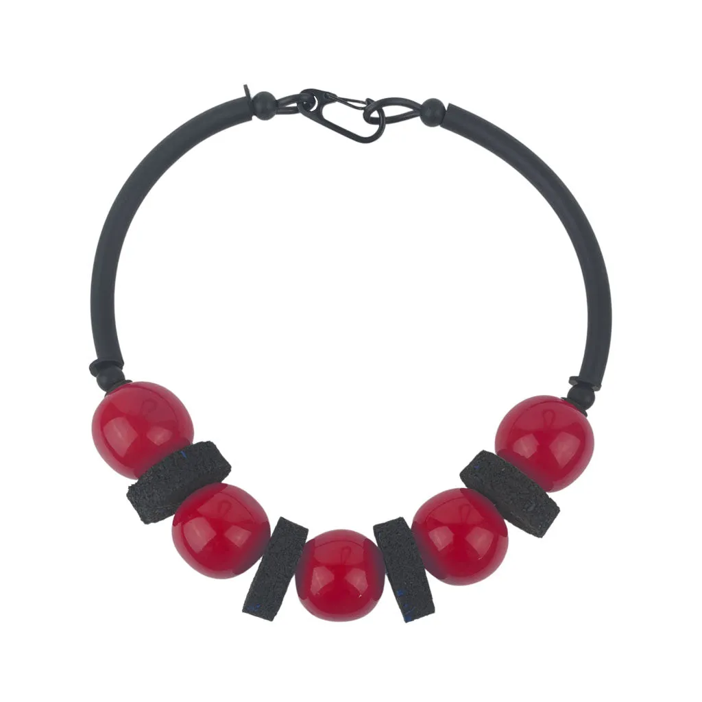 chunky resin and rubber necklace