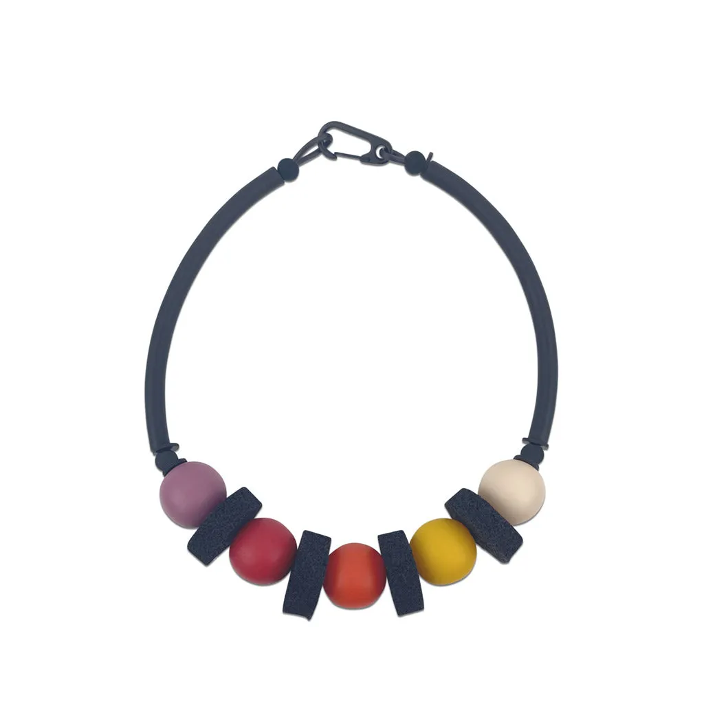 chunky resin and rubber necklace