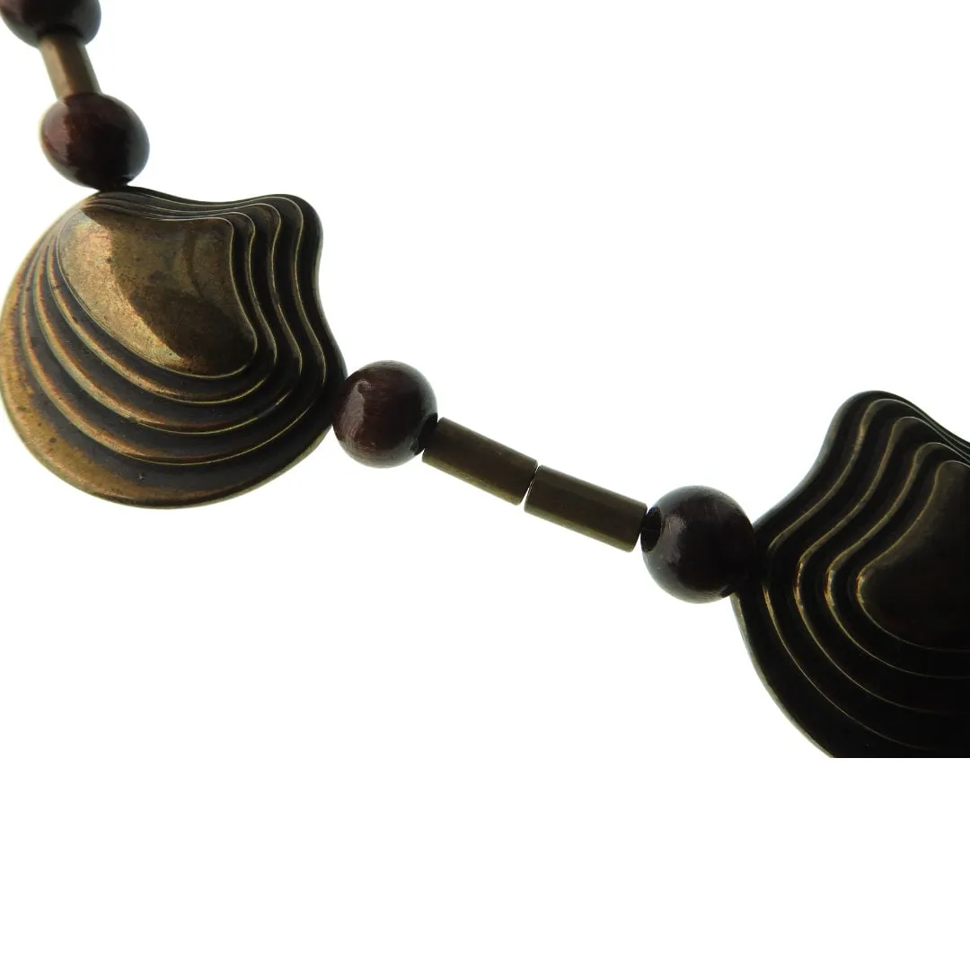 Chunky wood bead necklace