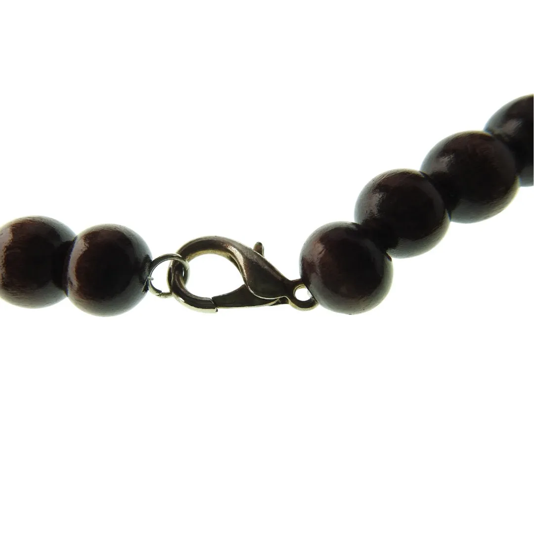 Chunky wood bead necklace