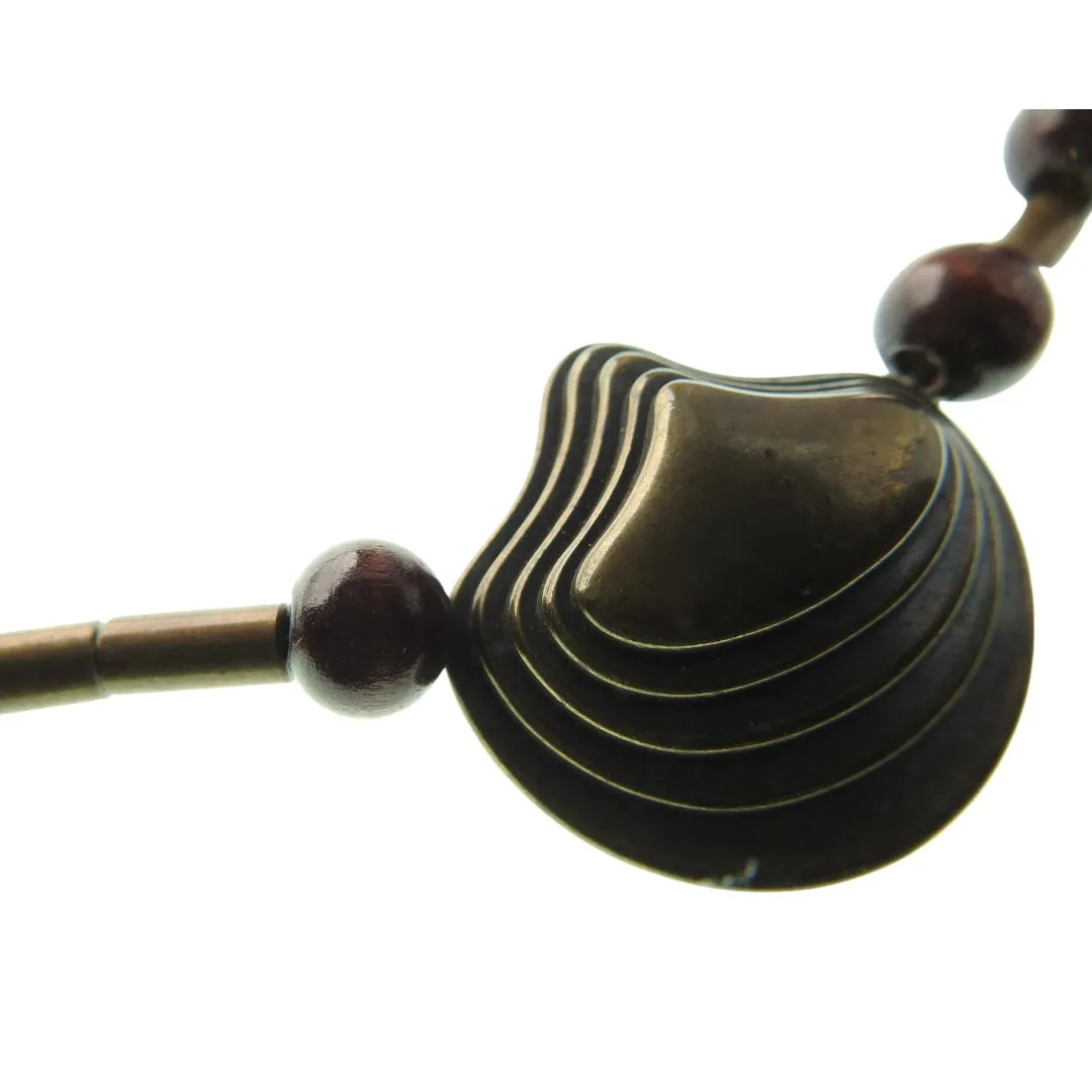 Chunky wood bead necklace