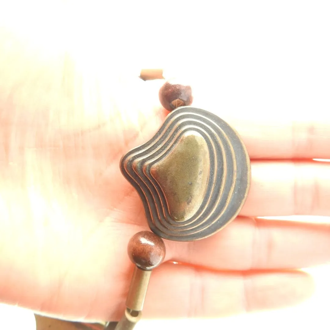 Chunky wood bead necklace