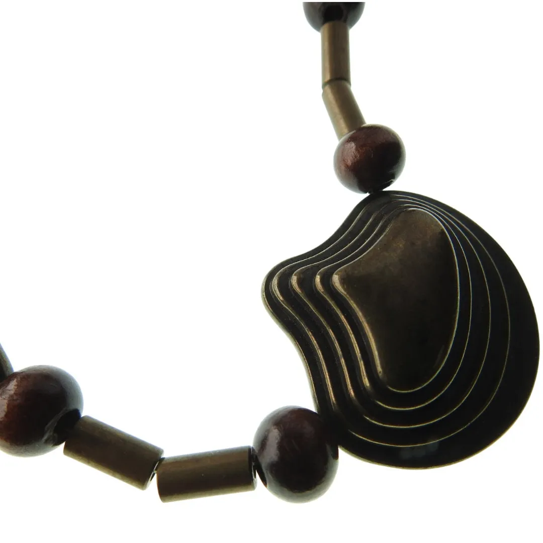 Chunky wood bead necklace