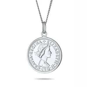 Circle Medallion Pendant 1957 Special Queen Elizabeth Coin Necklace