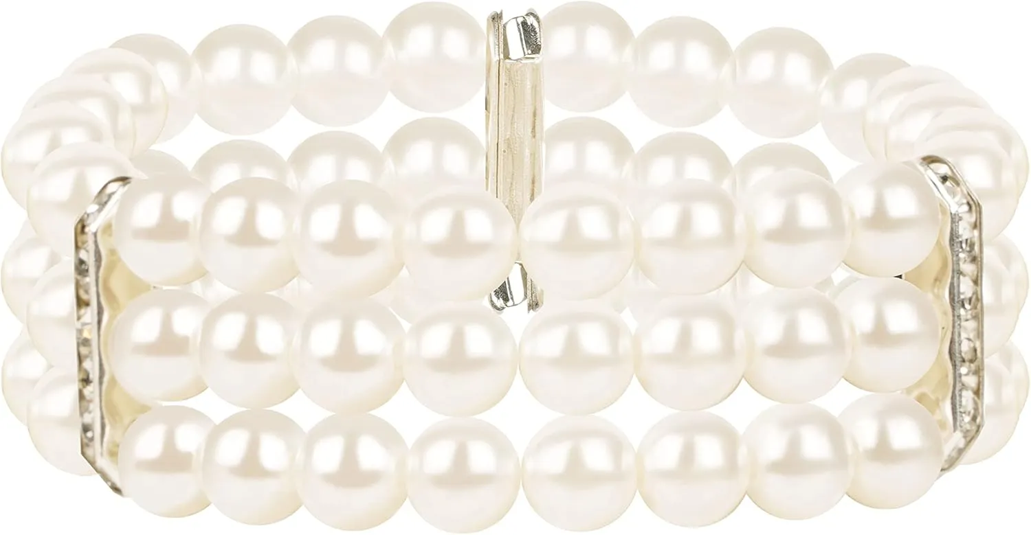 Cizoe 1920s Flapper Gatsby Costume Accessories Set 20s Flapper Headband Vintage Pearl Necklace Gloves