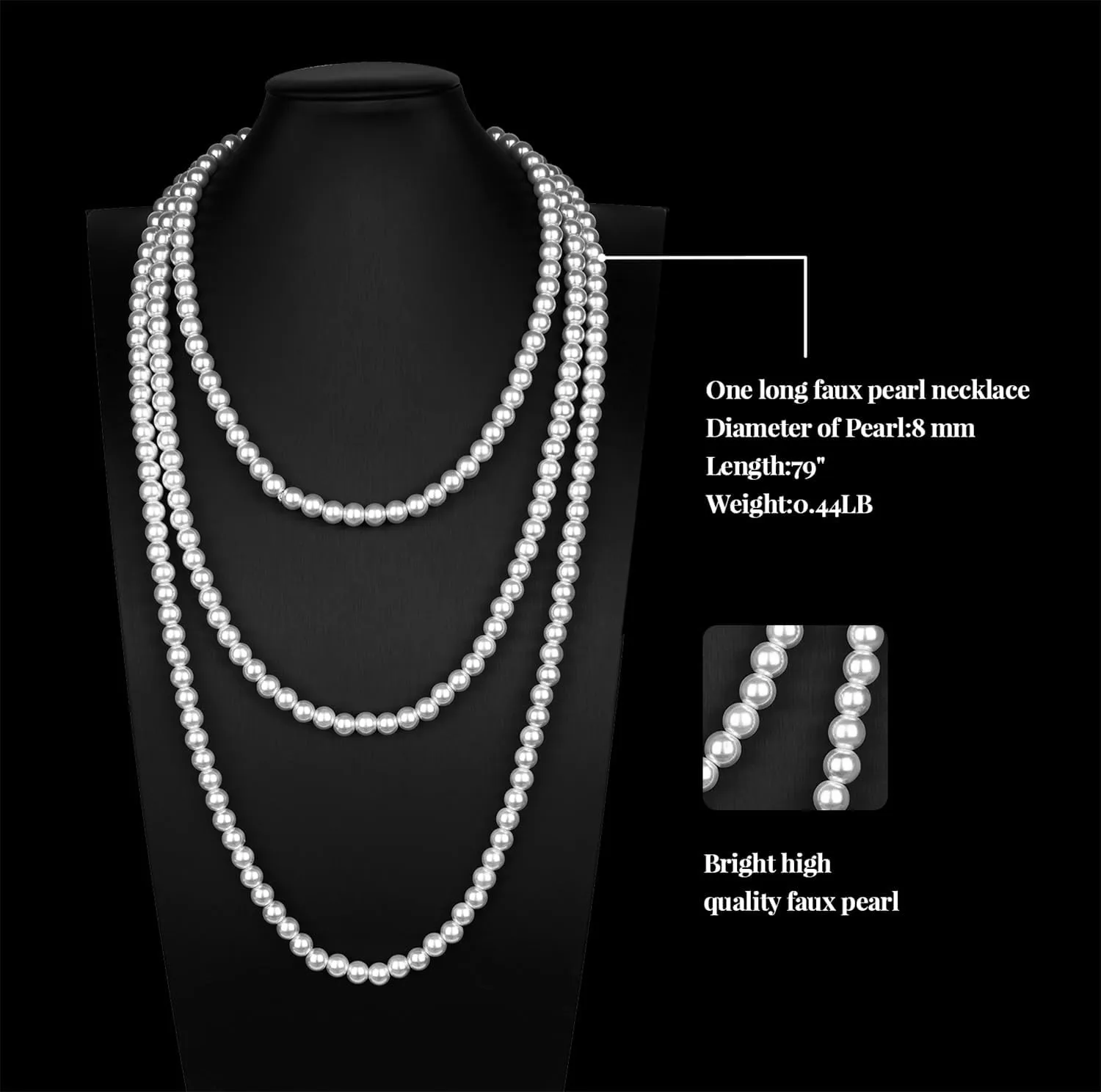 Cizoe Flapper Accessories for Women,20s Great Gatsby Accessory Set 1920s Headpiece Flapper Headband Gloves Necklace