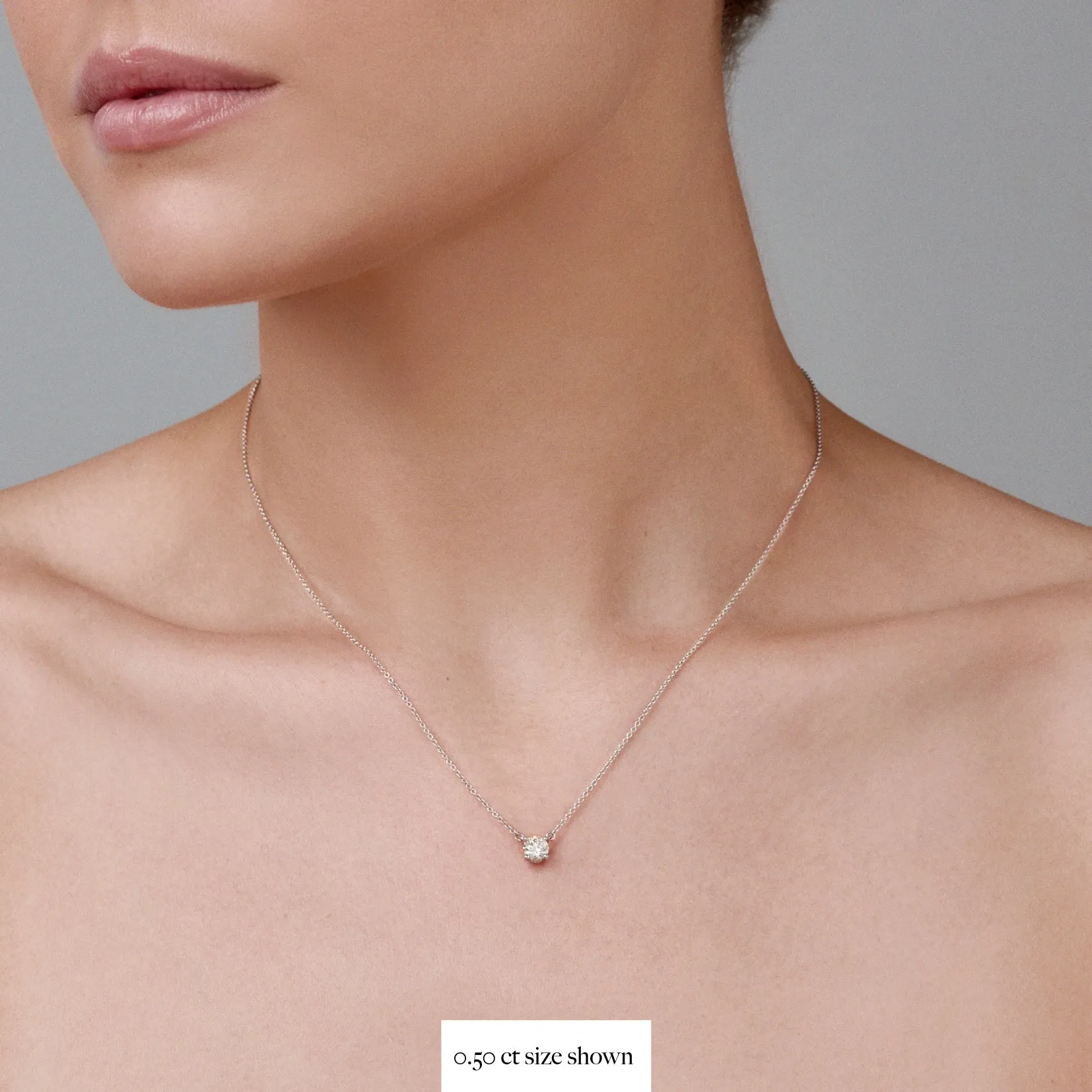 Classic 4 Claw Diamond Pendant Necklace | 18K Yellow Gold