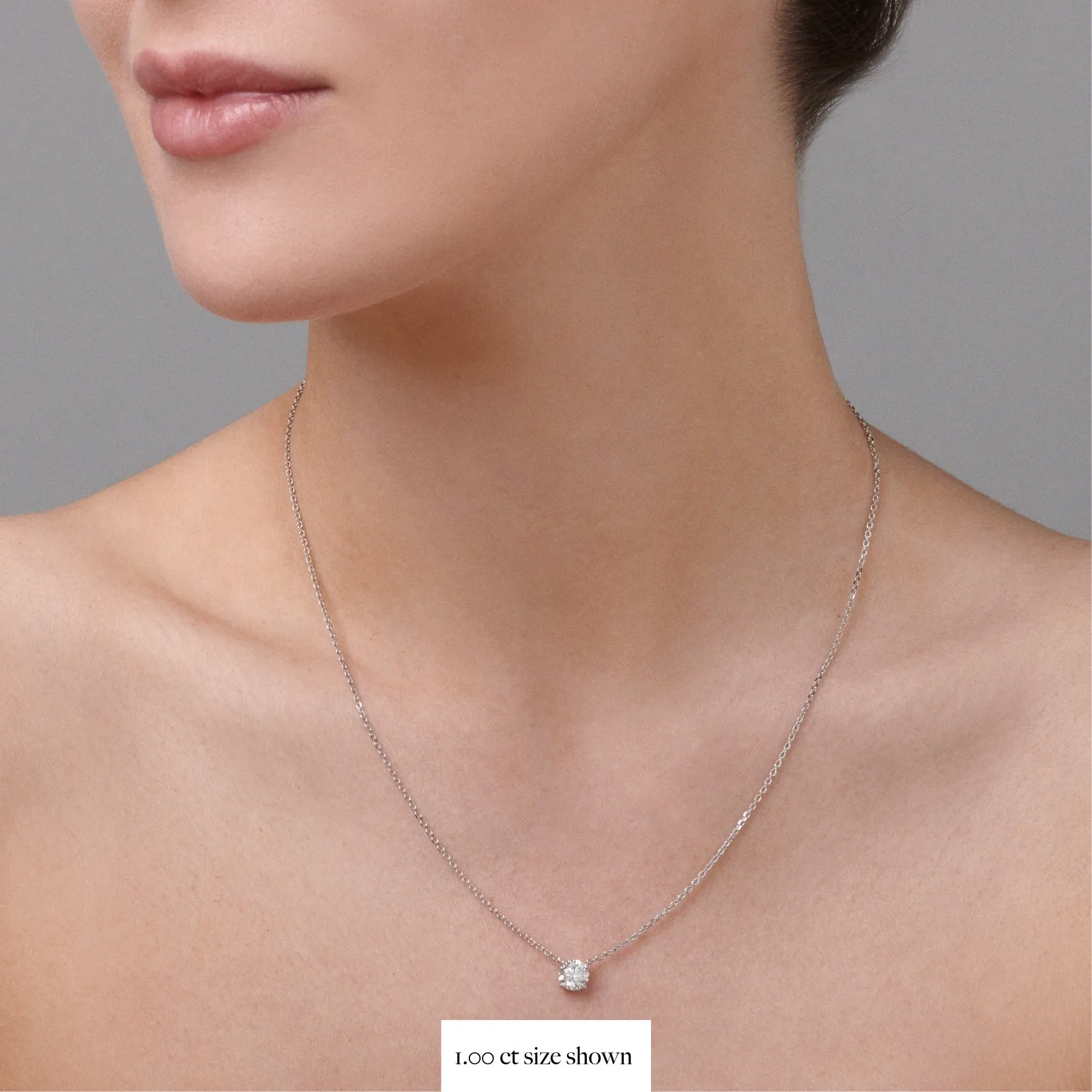 Classic 4 Claw Diamond Pendant Necklace | 18K Yellow Gold