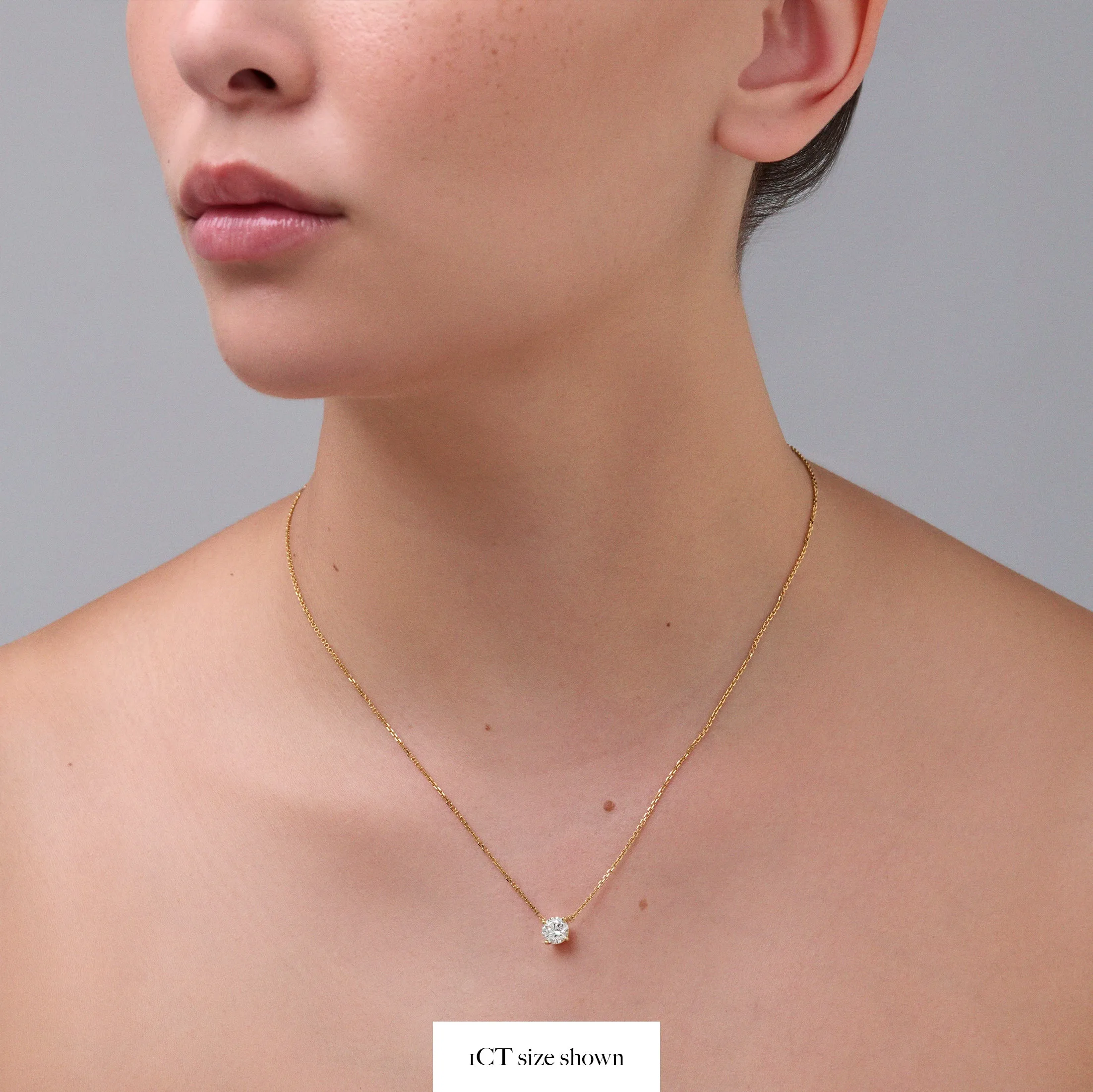 Classic 4 Claw Diamond Pendant Necklace | 18K Yellow Gold