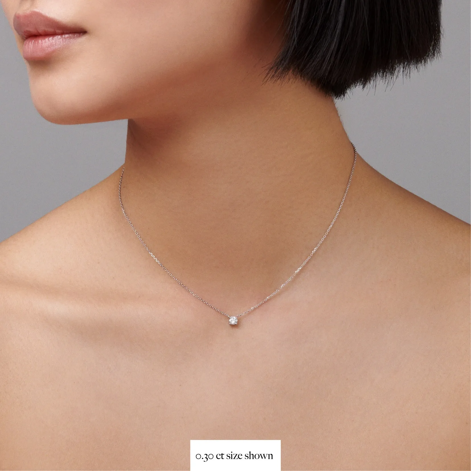 Classic 4 Claw Diamond Pendant Necklace | 18K Yellow Gold