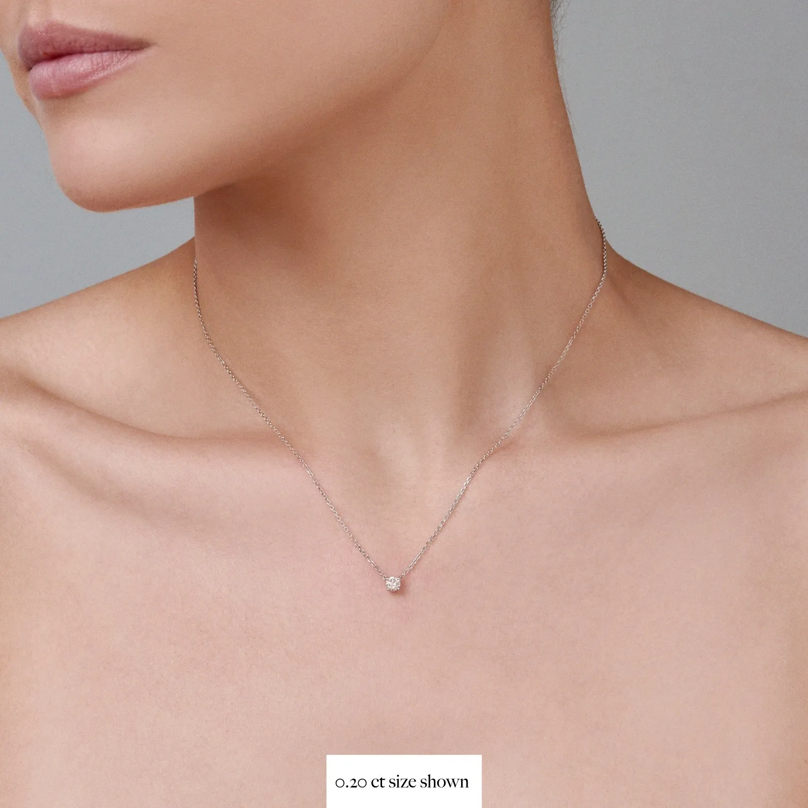 Classic 4 Claw Diamond Pendant Necklace | 18K Yellow Gold
