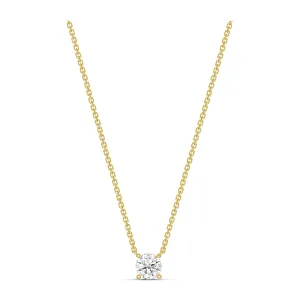 Classic 4 Claw Diamond Pendant Necklace | 18K Yellow Gold