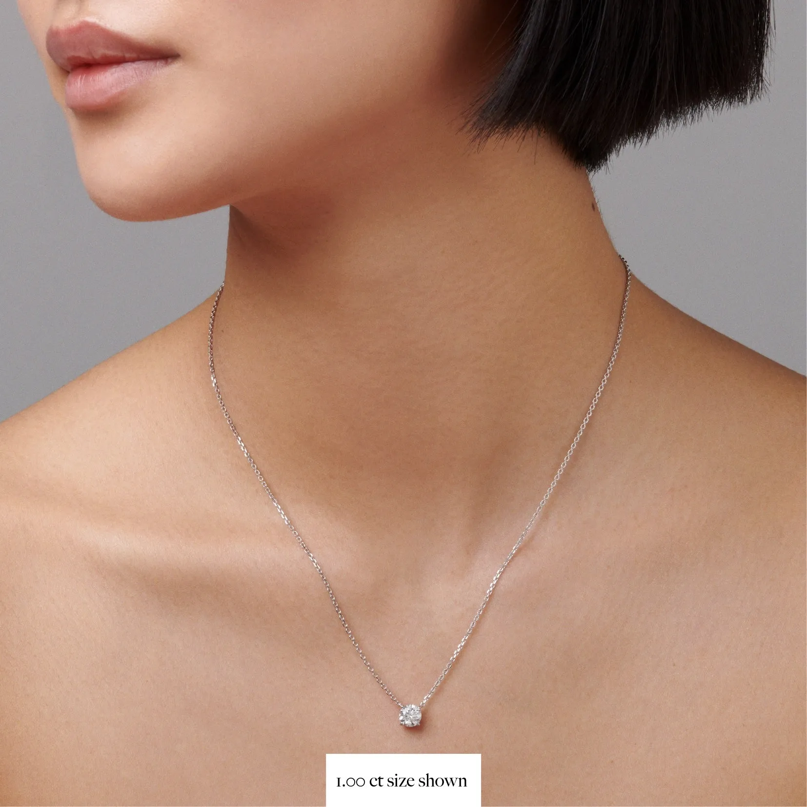 Classic 4 Claw Diamond Pendant Necklace | 18K Yellow Gold