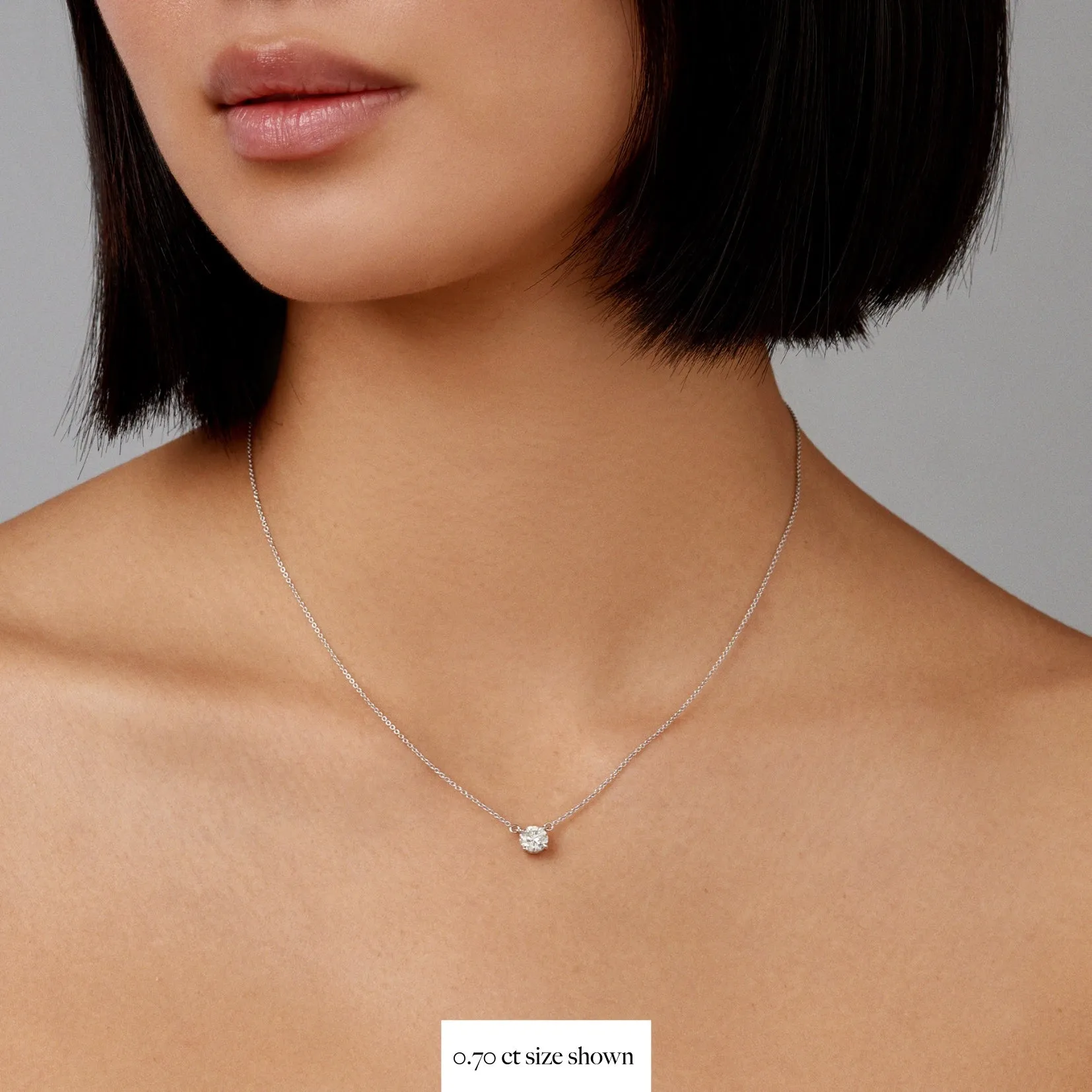 Classic 4 Claw Diamond Pendant Necklace | 18K Yellow Gold