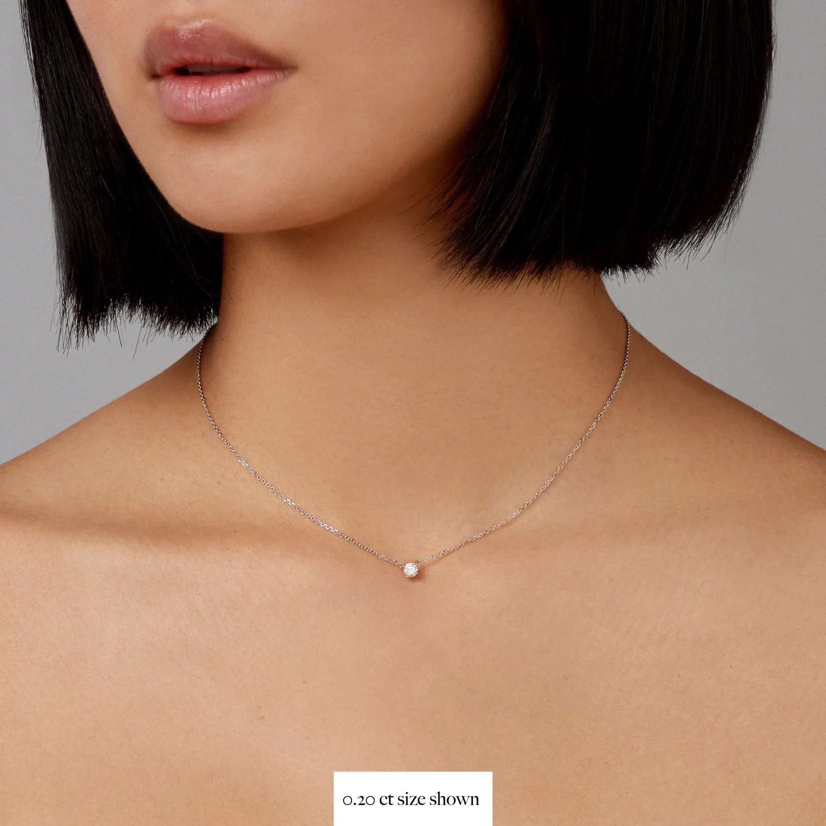Classic 4 Claw Diamond Pendant Necklace | 18K Yellow Gold