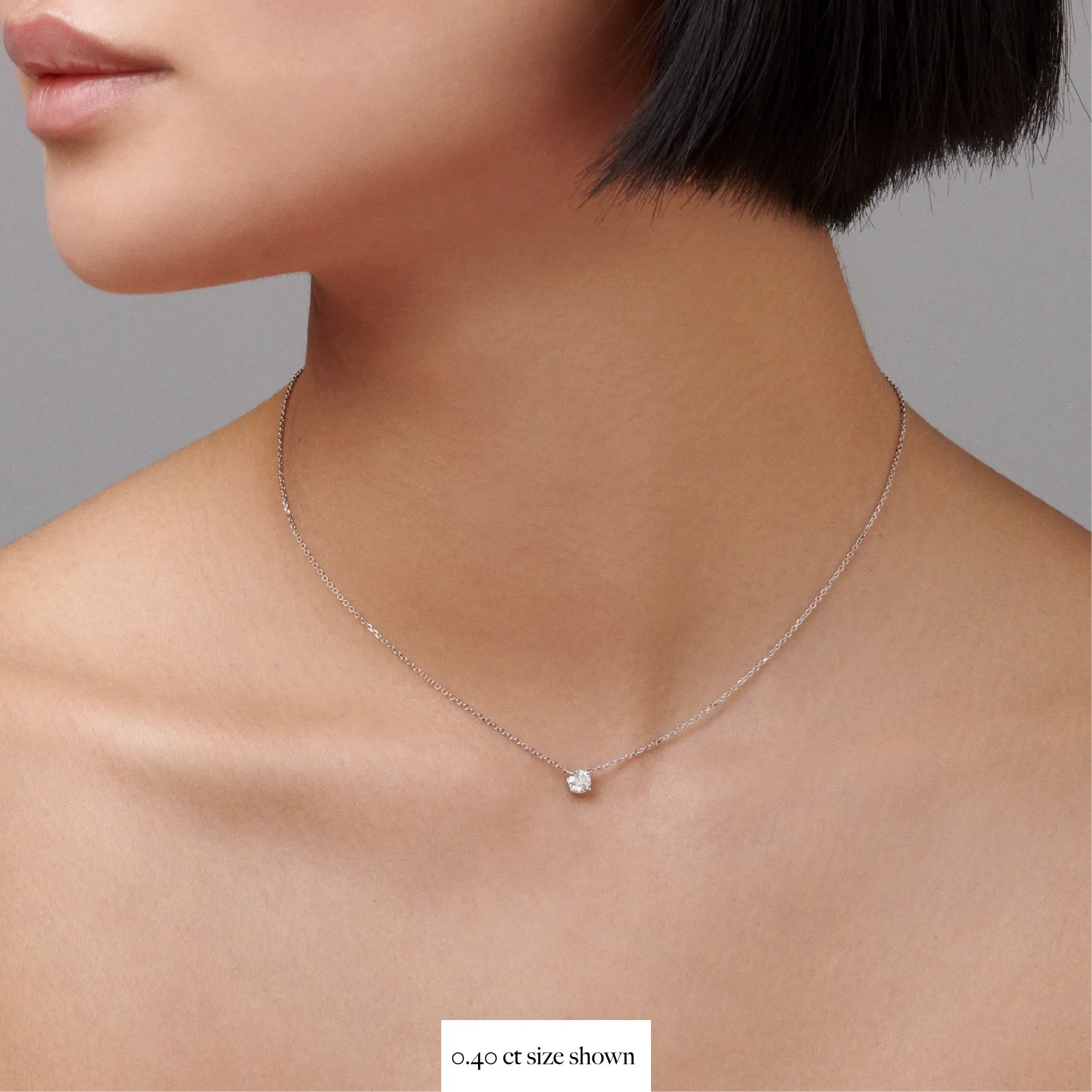 Classic 4 Claw Diamond Pendant Necklace | 18K Yellow Gold