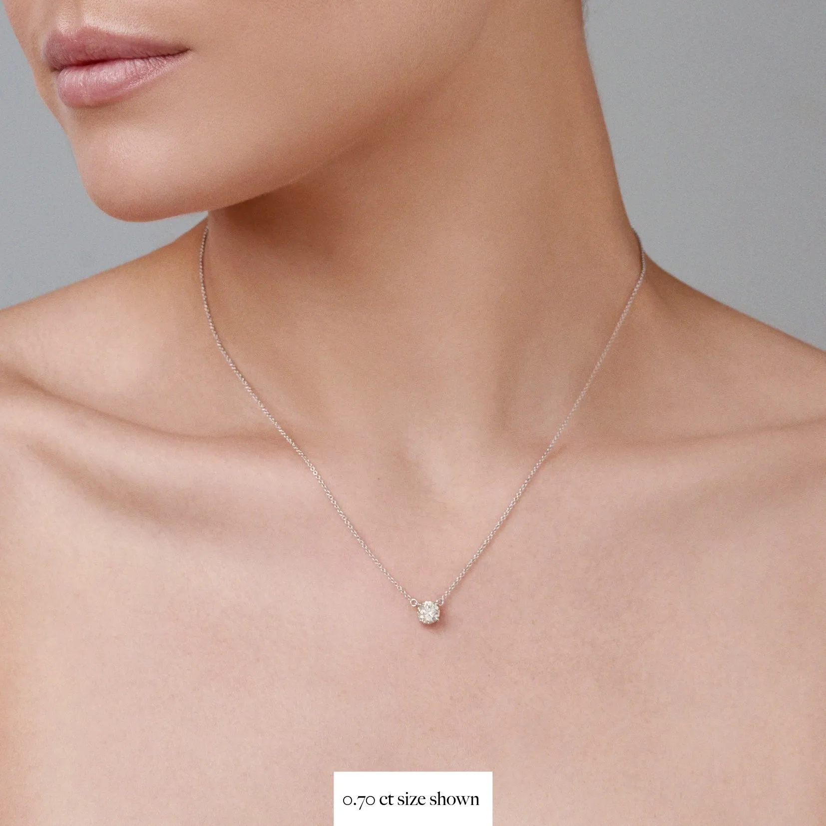 Classic 4 Claw Diamond Pendant Necklace | 18K Yellow Gold