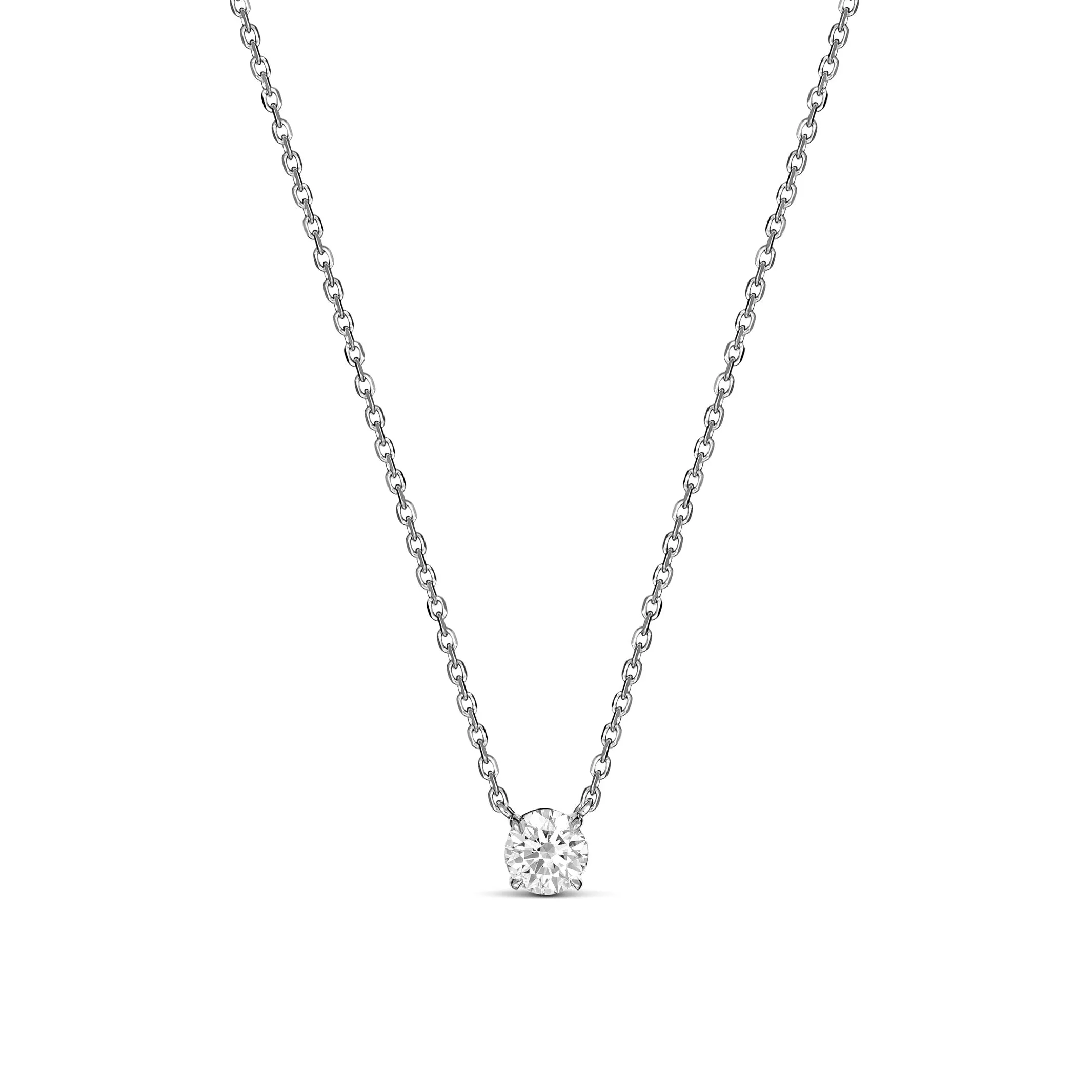 Classic 4 Claw Diamond Pendant Necklace | 18K Yellow Gold