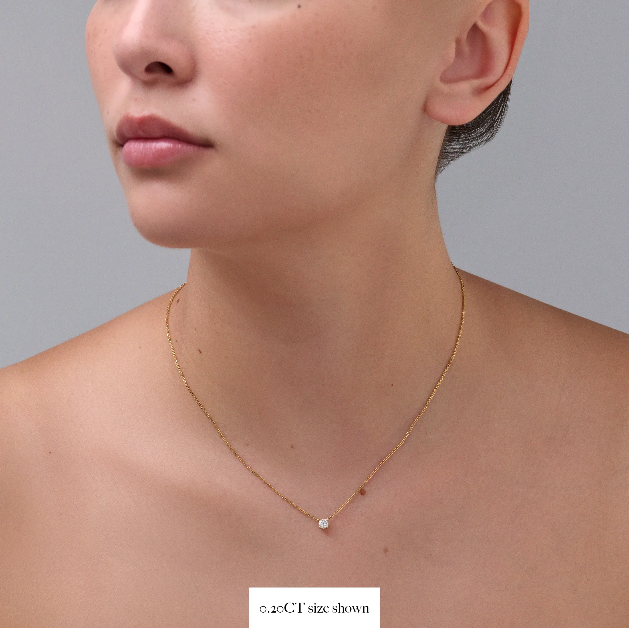 Classic 4 Claw Diamond Pendant Necklace | 18K Yellow Gold