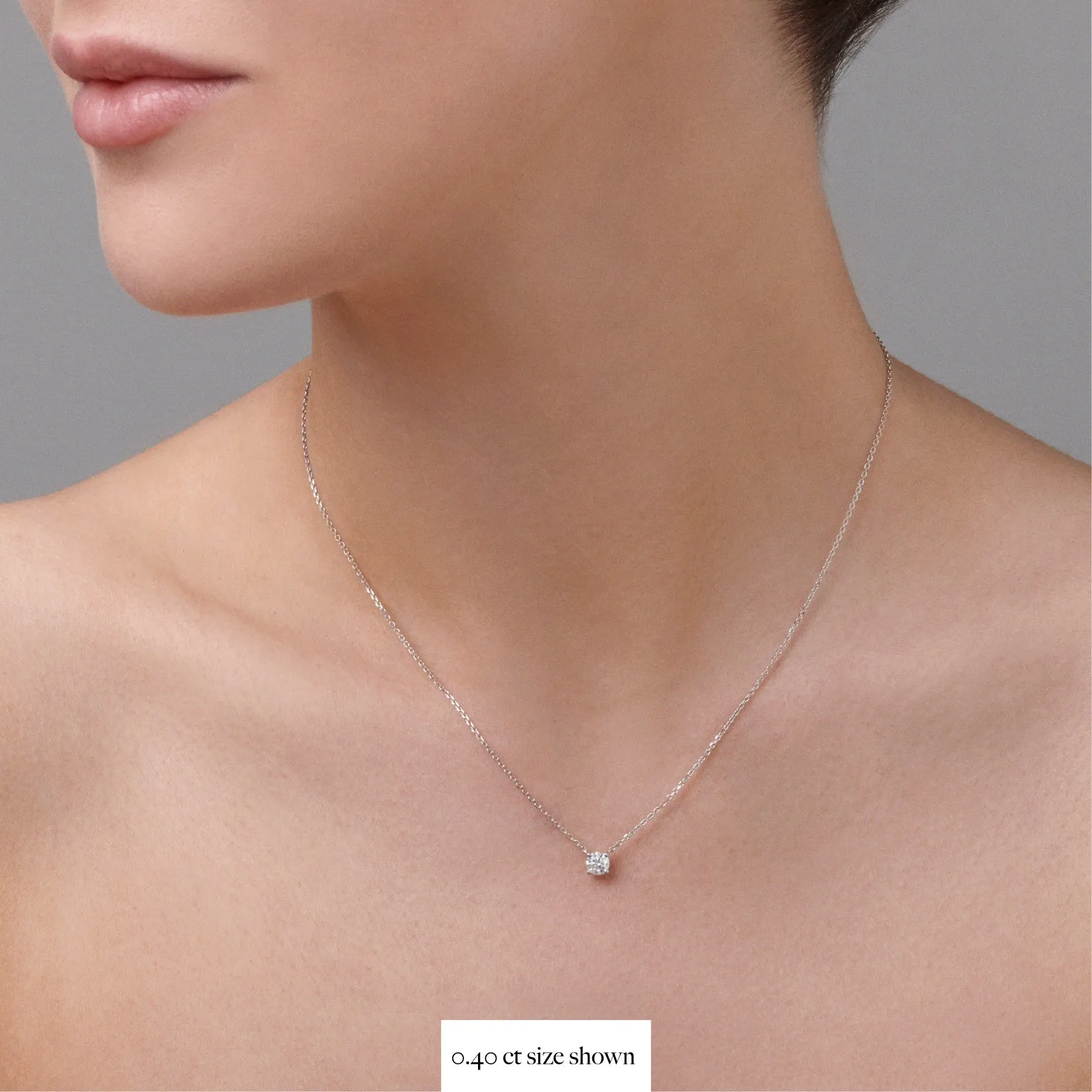 Classic 4 Claw Diamond Pendant Necklace | 18K Yellow Gold
