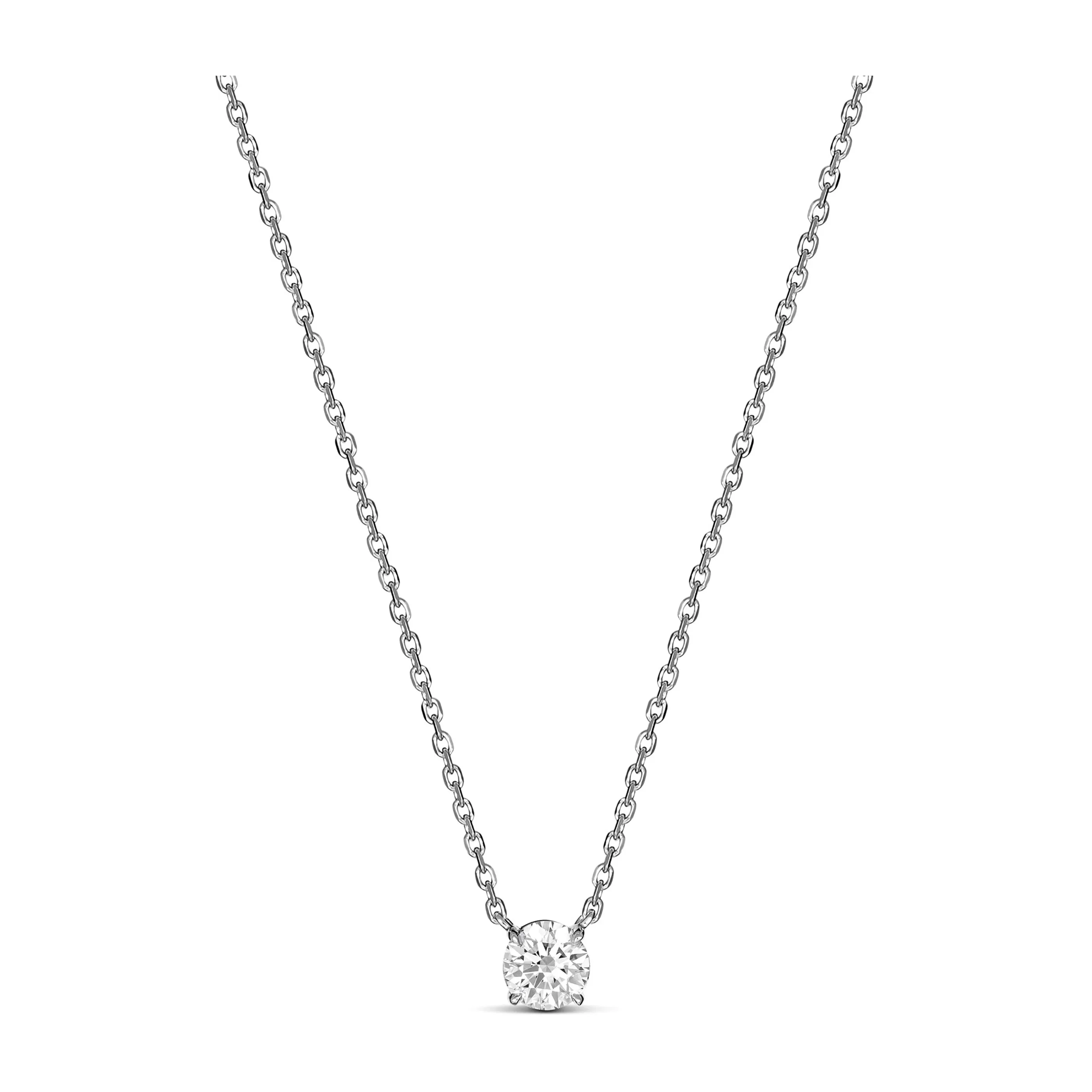Classic 4 Claw Diamond Pendant Necklace | 18K Yellow Gold