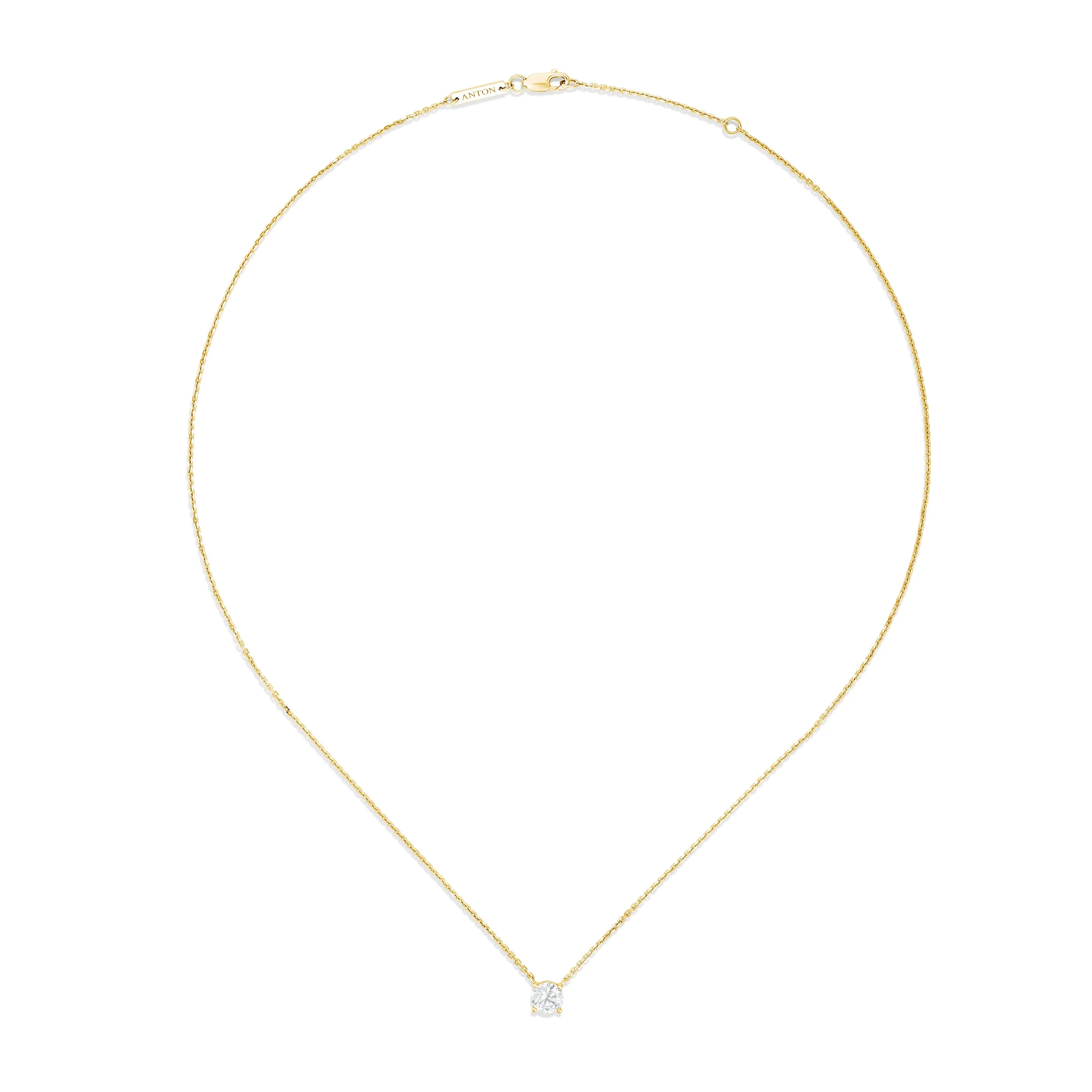 Classic 4 Claw Diamond Pendant Necklace | 18K Yellow Gold